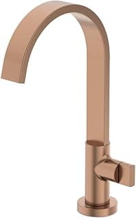 Torneira de mesa rose gold mate com bica alta para lavatório