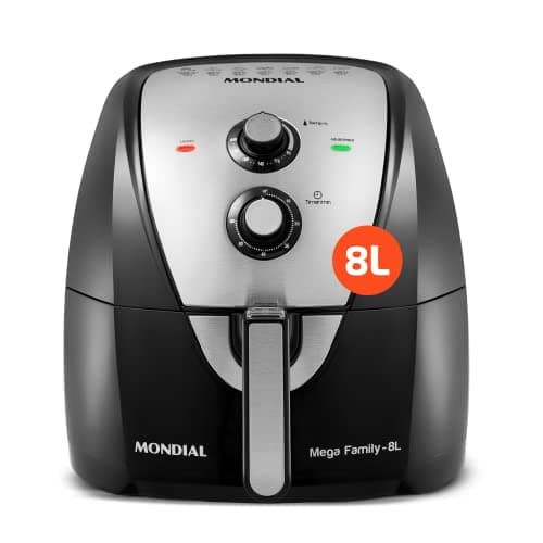MONDIAL Fritadeira Sem Óleo Air Fryer 8L, Preto/Inox, 1900W, 220V - AFN-80-BI