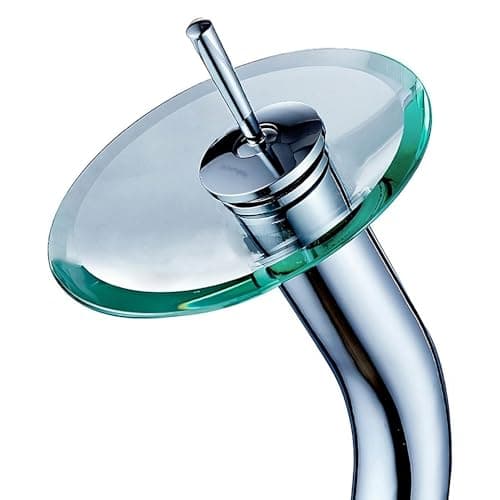 Torneira Para Banheiro De Mesa Cascata Monocomando Quente Frio 1/4 De Volta Aço Inox/Vidro Cromada Prestige Beltempo