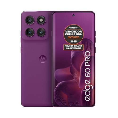 Smartphone Motorola Edge 60 PRO 5G - 256GB 24GB (12GB RAM+12GB Ram Boost) Tela Quad-Curve moto AI 50MP Sony Camera ultrarresistencia militar IP68 + IP69 - Violeta