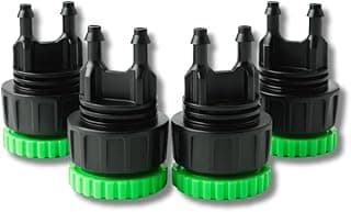 Kit 5 Adaptadores Rosca 3/4" e 1/2" para Microtubo 4mm | Conector Fêmea para Irrigação Gotejamento | Duplo Saída 1/4" | Compatível com Mangueira e Torneira