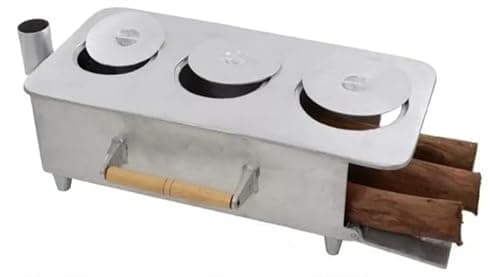 Fogão Lenha 3 Bocas De Aluminio Fundido Super Resistente