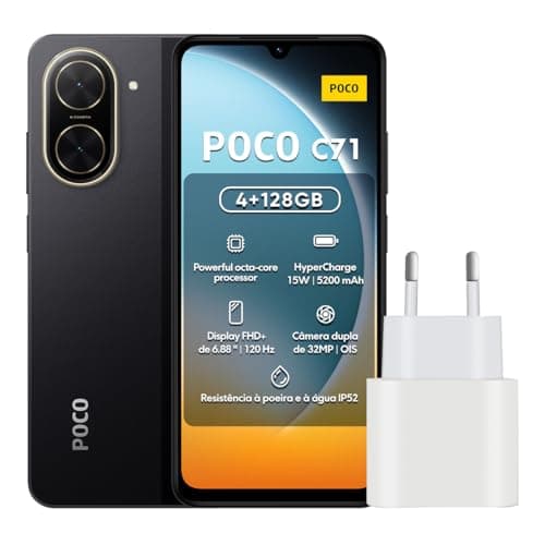 Smartphone Xiaomi Poco C71 Preto 4G 4GB RAM 128GB ROM[25028PC03G]