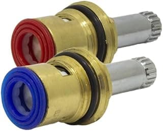 Componentes de torneira de reparo M18 1/4 com acabamento dourado e azul/vermelho