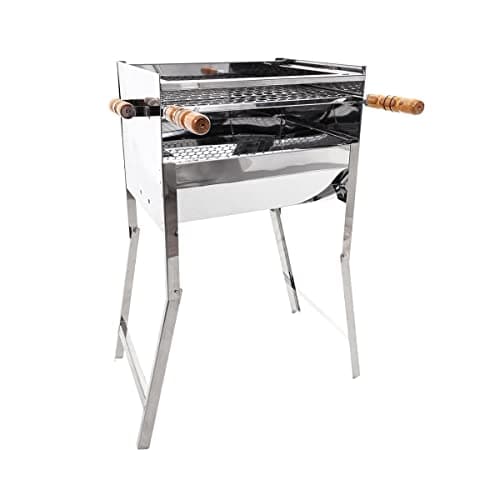 Churrasqueira Portatil Inox com grelha Inox Tamanho 45x35x80 Fechada Traseirag
