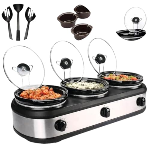 Rechaud Elétrico Triplo Buffet Slow Cooker, 3 Panelas- 220 V