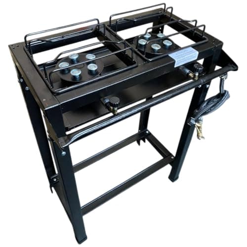 Fogão Industrial 2 Bocas Alta Pressão Preto c/Mang e Reg (Junior)