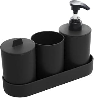 Conjunto 4 Peças para Banheiro Preto Fosco Minimalista – Organização, Sofisticação e Design Moderno em um Só Kit