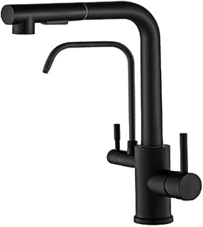 Torneira de cozinha gourmet preto fosco com filtro extensível