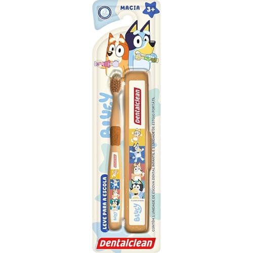 Dentalclean Escova de Dente Bluey Escolar Infantil Macia - Marrom