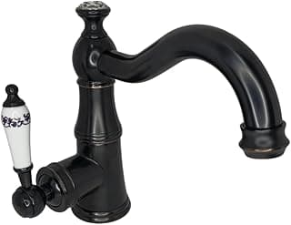 MAC Metais Vintage, Torneira Vintage Retrô Latão Preto c/Porcelana Q/F