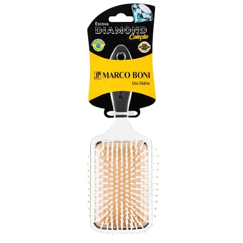 Escova Uso Diario Raquete Medio Diamond, 7676, Marco Boni, Transparente, 1 Unidade.