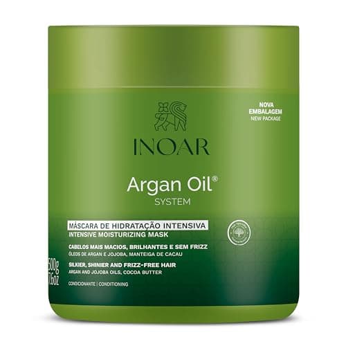 Inoar, Argan Oil Máscara Capilar – Hidratação Profunda, Brilho e Maciez com Óleo de Argan para Cabelos Secos ou Fragilizados - 500g