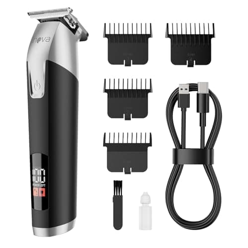 Inova 5W Máquina de Cortar Cabelo Elétrica LFJ-13149, 1200mah Acabamento Multiuso Usb Barba Cabelo Bigode Bateria com duração de 2.5 horas com Visor LED e 4 Pentes Limitadores (Preto)