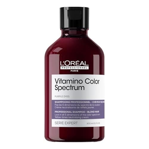 L'Oréal Professionnel, Shampoo Profissional Matizador de Tons Amarelados, Vitamino Color Spectrum, para cabelos Loiros, pigmentos roxos para neutralizar subtons amarelados, 300ml