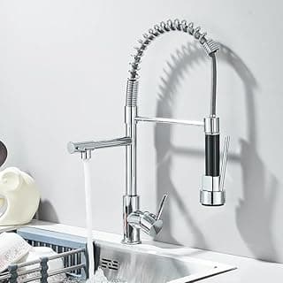 Torneira Gourmet Monocomando Cozinha DOMUM 50cm Inox 304 Dupla Função Jato e Ducha Água Quente e Fria