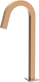 Torneira de lavatório quadrado rose gold ZRZ, design moderno, acabamento brilhante, fundo branco