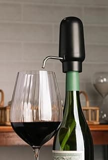WOLFF - Aerador Elétrico para Vinho Automático de Plástico e Aço Inox Preto 6cm x 12cm x 11,5cm