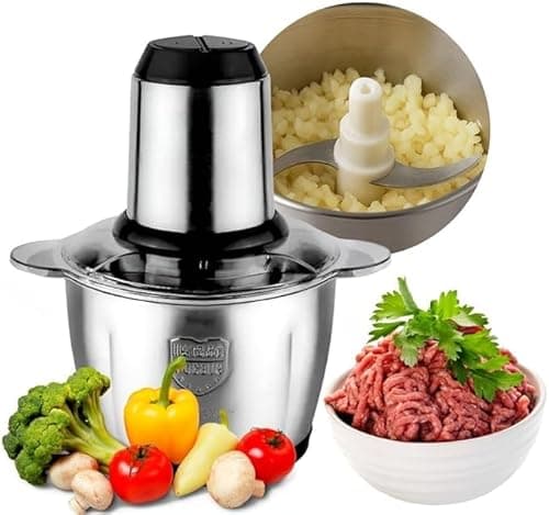 Processador Triturador Moedor de Alimentos 3 Litros Elétrico 110v ou 220v 450W Aço Inox Potente | APOLLO'S STORE (3L / SEM ALÇA, 220v)