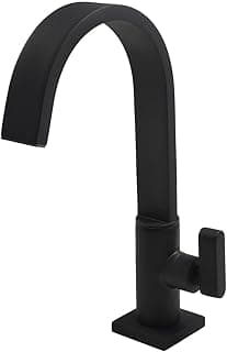 Torneira de mesa preto fosco para lavatório com bica móvel