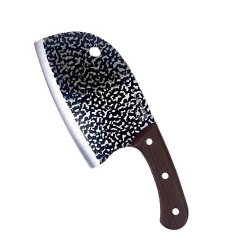 Cutelo de Carne de Alto Carbono Faca Osso Pesado Corte Premium Profissional Açougueiro(Só cutelo)