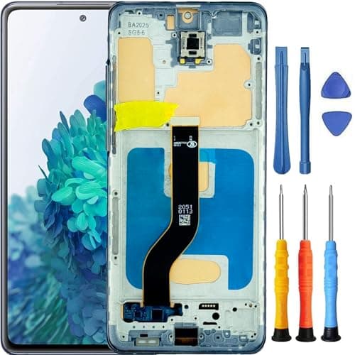 Foufinin Substituição de tela para Samsung Galaxy S20 Plus 5G para Samsung S20+ Plus com moldura G985F G985W G985U G986U G986U G986W G986B Display LCD Touch Digitalizador com Ferramentas Preto