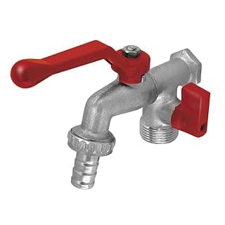 Torneira Esfera Dupla Para Tanque E Maquinás De Lavar 1/2 X 3/4 Ivm Italy Com Bico Para Mangueira