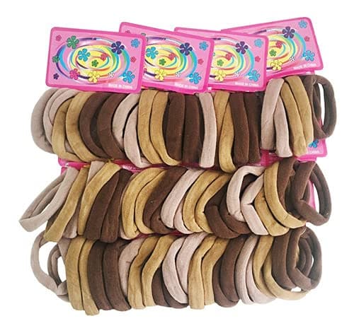 Sarat Moda Indiana Elástico Rabico Para Cabelo Tipo Meia Pacote 72 Un. Tb Xuxinha Tons De Marrom