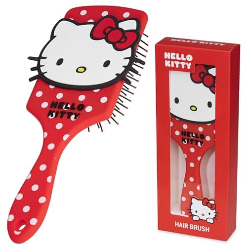Hello Kitty Sanrio Hair Brush for Girls, Teens, Women, Detangler Brush, Kawaii Cute Stuff, Hair Gifts for Her (Hello Kitty Brush)