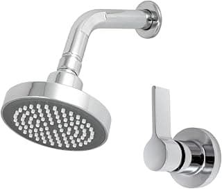 Kit Ducha Chuveiro Externo Cromado Slim Articulável 100mm para Piscina com Acabamento de Registro
