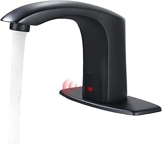 Torneira automática de banheiro sem toque preta com sensor de movimento