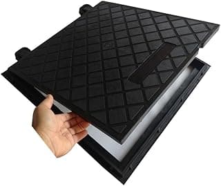 Tampa de cisterna em PVC preto 60x60cm suporta 200kg