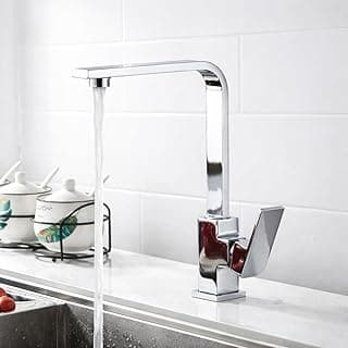 Torneira Gourmet Slim Cromada para Cozinha – Monocomando 360°, Design Moderno, Bica Alta para Bancada e Cubas