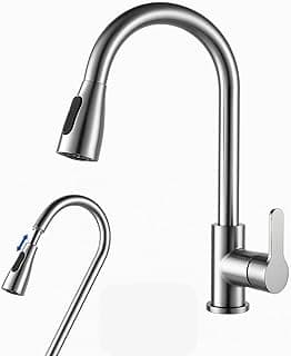 Torneira Gourmet Cozinha Aço Inox Monocomando com Ducha Retrátil 45cm e Bica Giratória 360° Cozinha