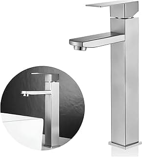 Torneira Banheiro Lavabo Monocomando Bica Alta Metal Inox Diversas Cores - Brinovar (PRATA)