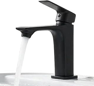 Torneira banheiro preta bica baixa aço inox 304 sistema antirrespingo