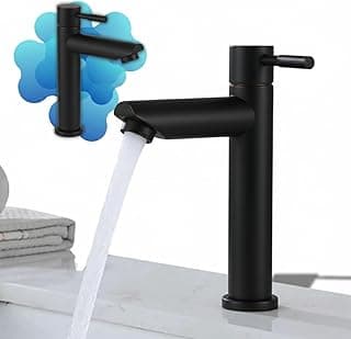 Torneira de pia de banheiro em aço inoxidável preto com design moderno
