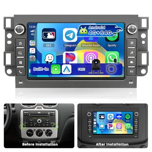 [4+64G] Estéreo automotivo 2 Din Android 15 para Chevy Epica/Captiva/Matiz/Spark/Joy/Aveo/Tosca/Lova/Kalos, rádio Hikity com tela sensível ao toque de 17,8 cm, sem fio, Carplay, Android, automático