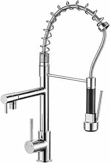 Torneira Gourmet Cozinha Monocomando com Spray Extensor Alta Pressão Bica Móvel 360° Acabamento Cromado