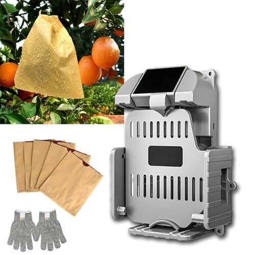 Ensacamento elétrico inteligente de frutas com operação contínua de 15 horas | Carregamento rápido tipo C | Modos de enrolamento triplo | Protetores ajustáveis com chave de fenda (lateral/inferio