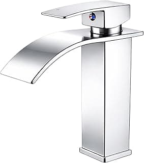 Torneira monocomando cromada para banheiro, bica baixa, aço inoxidável prata, frente