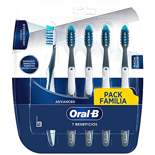 Oral-B Escova de Dente 7 Benefícios, Limpeza Suave e Profunda, 5 Unidades