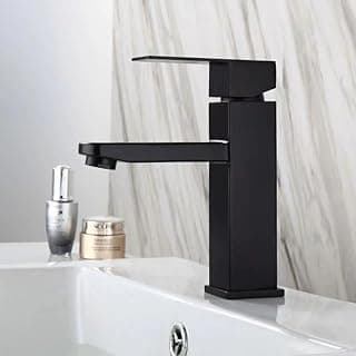 Torneira monocomando preta para banheiro com design moderno, alavanca 1/4 de volta