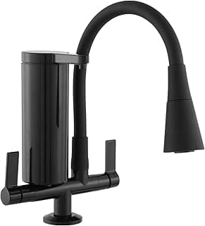 Torneira gourmet com filtro slim preta para cozinha de bancada mesa