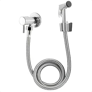 Ducha Higiênica Completa com Mangueira Flexível Cromada, Gatilho, Registro ABS Cromado 1/4 De Volta - 1,2m