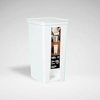 Lixeira Fly com Pedal 20L Paramount – Lixeira Plástica Grande com Tampa, Abertura sem Contato, Mais Higiene e Praticidade, Ideal para Cozinha, Escritório, Área Gourmet e Uso Profissional (Branco)