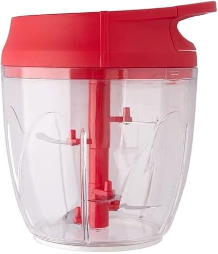 Processador de Alimentos Manual Triturador Mixer 5 Laminas - 850ml Clink (VERMELHO)