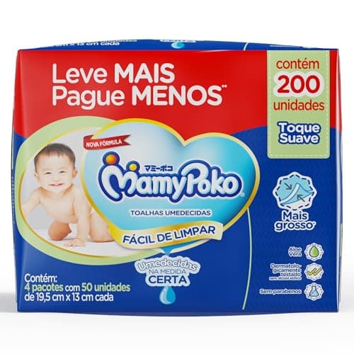 MamyPoko Lenços Umedecidos Toque Suave 200 Unidades