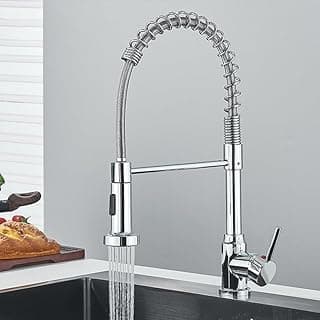 Torneira de cozinha gourmet monocomando em aço inoxidável com spray extensor, cromado