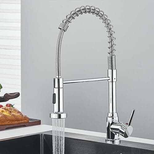 TINICO Torneira Cozinha Gourmet Monocomando Aço Inox Com Spray Extensor,Torneiras Misturadoras de água Quente e Fria,Dois Modos de Distribuição de água(Spray e Stream),Cromado